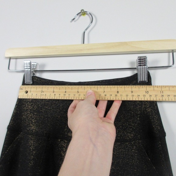 Beyond Yoga SoftShine All Day Flare Pants Women XS Black Gold Party Chic 316 - Picture 5 of 12